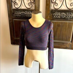 Lululemon Athletica Purple Fitted Crop Blouse
